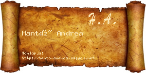Hantó Andrea névjegykártya